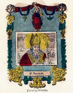 Fromme billede: Sankt Nikolaus. Gravering af 1800-tallets privatsamling af Anonymous Anonymous