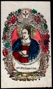 Fromme billede: Sankt Philomene. Gravering af det 19. århundredes privatsamling af Anonymous Anonymous
