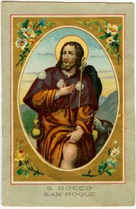 Fromme billede: San Rocco påberåbt sig mod pesten (kromolitografi) af Anonymous Anonymous
