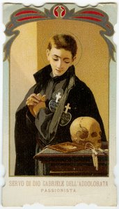 Fromme billede: Sankt Gabriel af Vor Frue af sorger, italiensk passioneret præstestuderende (kromolitografi) af Anonymous Anonymous
