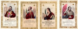Fromme billede: "" St. Ulrich af Augsburg, St. Stanislaus, St. Bibiana, St. Ladislas I af Ungarn"" Privat indsamlingskort af Anonymous Anonymous