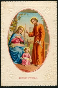 Fromt billede: Den hellige familie (kromolithografi) af Anonymous Anonymous
