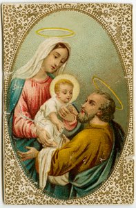 Fromme billede: Den hellige familie (kromolithografi) af Anonymous Anonymous