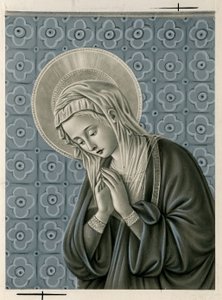 Fromme billede: Jomfru Maria (tryk) af Anonymous Anonymous