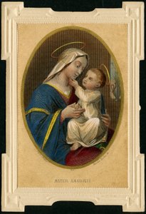 Fromm billede: Jomfru Maria med Jesus (gravering) af Anonymous Anonymous