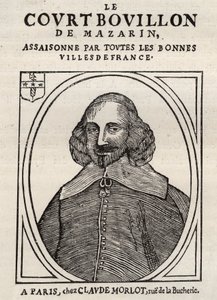 Politiske pjecer Mazarinade (politisk pjece under slyngen), populært billede mod Mazarin om hans pensionering i Bouillon (Le court bouillon de Mazarin). Privat samling. af Anonymous Anonymous