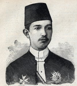 Portræt af Abbas II Pasha (1874-1944), vicekonge af Egypten. Gravering i "" Le Peute Parisien"" af Anonymous Anonymous