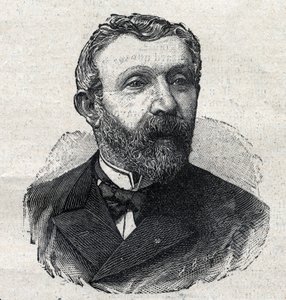 Portræt af Alfred Mezieres (1826-1915), fransk litteraturhistoriker, journalist og politiker. Indgravering i "Le Petit Parisien" af Anonymous Anonymous