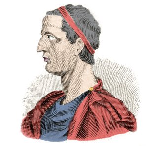 Portræt af Ancus Marcius (Anco Marzio) den fjerde af de syv legendariske konger i det antikke Rom. Det genvandt fra -641 til -616. Indgravering af det 19. århundrede. Milanese af Anonymous Anonymous