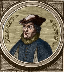 Portræt af Baruch Spinoza (1632-1677), hollandsk filosof, også kendt som Bento de Espinosa eller Benedictus de Spinoza eller Benoit de Spinoza. Stik af det 17. århundrede af Anonymous Anonymous