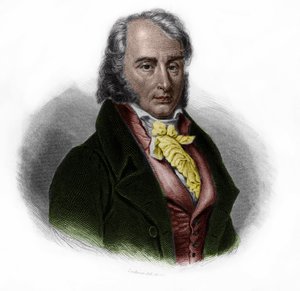 Portræt af Benjamin Constant (1767 - 1830), schweizisk født fransk adelsmand, tænker, forfatter og politiker. i "" LIBRE DES SPORERS"" af Louis de Cormenin Timon. 1842. Privat samling. af Anonymous Anonymous