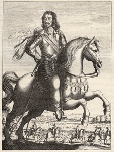 Portræt af Bernard af Sachsen Weimar (Sachsen-Weimar) (1604-1639) med gengivelse af tilfangetagelsen af Johannes af Werth af hertug Bernard og hertug af Rohan. Stik af det 17. århundrede. Privat samling. af Anonymous Anonymous