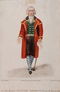 Portræt af Don Geronio fortolket af Dennis, karakter fra Tyrken i Italien, opera af Gioachino Rossini af Anonymous Anonymous
