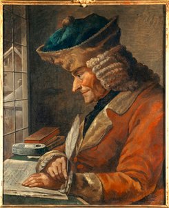 Portræt af Francois Marie Arouet Voltaire (1694-1778) i hans arbejdsskab Maleri fra det 18. århundrede. Svag. 0,43 x 0,35 m Paris, musee Carnavalet - Portræt af Francois Marie Arouet Voltaire (1694-1778) i hans arbejdsværelse. 18. centers maleri. 0,43 x 0, af Anonymous Anonymous