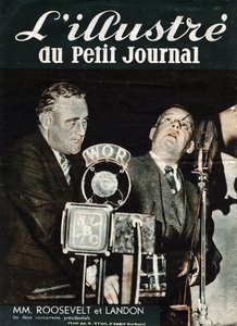 Portræt af Franklin Delano Roosevelt (1882-1945) og Alfred Mossman "" Alf"" Landon (1887-1987), de to konkurrenter i USA