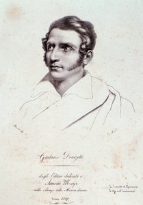 Portræt af Gaetano Donizetti (gravering af Anonymous Anonymous