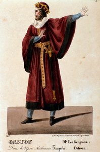 Portræt af Gaston fortolket af Lafargues i The Sicilian Vespers (I vespri siciliani) opera af Giuseppe Verdi af Anonymous Anonymous