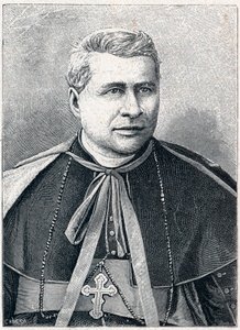 Portræt af Giovanni Simeoni (1816-1892), italiensk kardinal. Indgravering i "The Catholic Missions in the XIXth Century"" af Louis-Eugene (Louis Eugene) Louvet. privat samling. af Anonymous Anonymous
