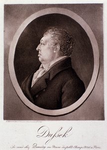 Portræt af Jan Ladislav Dussek (gravering) af Anonymous Anonymous