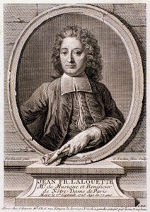 Portræt af Jean Francois Lalouette (1651-1728) engelsk komponist og instruktør Gravering. 1700-tallet. Milanesisk privat samling af Anonymous Anonymous