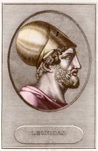 Portræt af Leonidas 1., konge af Sparta fra - 491 a - 480. Stik. Privat samling. af Anonymous Anonymous