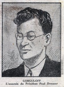 Portræt af Paul Gorgulov eller Gorguloff (1895-1932), snigmorder på den franske præsident Paul Doumer (1857-1932). Indgravering i "" L