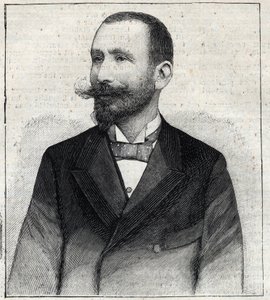 Portræt af Pierre Sales (1854? -1921?), en fransk forfatter. Gravering i "" Le Petro Parisien"" af Anonymous Anonymous