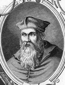 Portræt af Sebastiano Luciani dit Sebastiano del Piombo (1485-1547) italiensk maler. 1859 gravering i "" gallerierne i Europa - Italien"" af Armandaud. Privat samling. af Anonymous Anonymous
