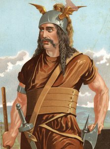 Portræt af Spartacus. Slavehoved gjorde oprør mod Rom (død 71 f.Kr.). efter hombres y Mujeres celebres. Barcelona 1877. af Anonymous Anonymous