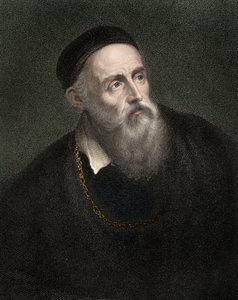Portræt af Tizian (1490-1576), Tiziano Vecellio, venetiansk maler af Anonymous Anonymous