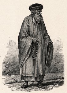 Portræt af en katolsk koptiker fra Zifte i Egypten. Indgravering i "The Catholic Missions in the XIXth Century"" af Louis-Eugene (Louis Eugene) Louvet. privat samling. af Anonymous Anonymous