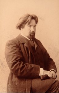 Portræt af kunstneren Vasilli Ivanovich Sourikov (Vasily Surikov ou Vassili Surikow) (1848-1916). Albumin foto af Anonymous Anonymous