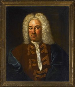 Portræt af komponisten Georg Friedrich Handel (Haendel) (1685-1759), Anonym. Olie på lærred, størrelse: 76x64 af Anonymous Anonymous