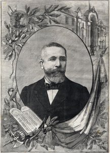 Portræt af den nye franske præsident Emile Loubet (1838-1929) valgt den 18. februar 1899. Indgravering. I "Den lille pariser" af Anonymous Anonymous
