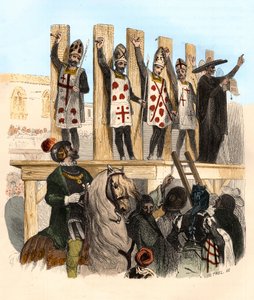 Afstraffelse af sømmet i det 16. århundrede. Illustration i "" Mysteres of the Inquisition and Other Secretive Societies of Spain"" Af Victor de Fereal, Suberwick, Manuel Galo de Cuendias af Anonymous Anonymous