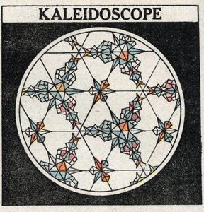 Refleksion af lys: et kalejdoskop. Anonym illustration fra 1925. Privat samling. af Anonymous Anonymous