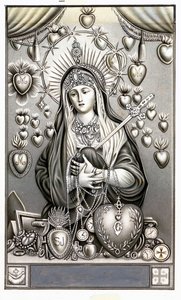 Repræsentation af smertens jomfru, mater dolorosa fromt billede. Debut af det 20. århundredes privatsamling af Anonymous Anonymous
