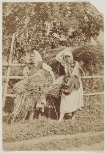 Russiske bondekvinder, ca. 1855 (saltet papirtryk fra vokspapirnegativ) af Anonymous Anonymous