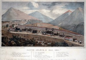Saint Helena, 9. maj 1821 - Anonym - 1839 - Farvelitografi - 59,9x84 - Privat samling af Anonymous Anonymous