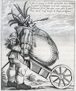 Satire mod Matthias Gallas (1584-1647) general fra den kejserlige hær under Trediveårskrigen, efter hans pensionering i 1636. Indgravering af det 17. århundrede. Privat samling. af Anonymous Anonymous