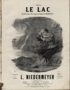 Nodehæfter til "" Le Lac "" Meditation Poetique af Alphonse de Lamartine, musik af Abraham, Louis Niedermeyer Private Collection. af Anonymous Anonymous