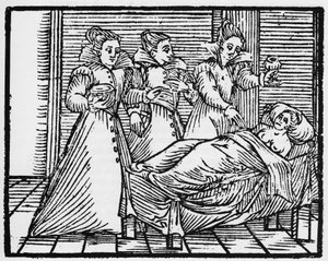 Somnic malefice - "" Compendium Maleficarum"", omhandler hekse, deres ondskab og deres sortileges af Francesco Maria Guazzo eller Guaccio eller Guaccius (15?? -16??) 1608 privatsamling af Anonymous Anonymous