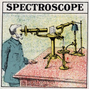 Spektralanalyse: et spektroskop. Anonym illustration fra 1925. Privat samling. af Anonymous Anonymous