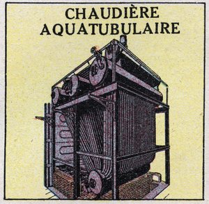Dampgeneratorer: akvatubulær kedel. Anonym illustration fra 1925. Privat samling. af Anonymous Anonymous