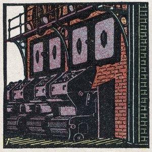 Dampgeneratorer: kedelbatteri. Anonym illustration fra 1925. Privat samling. af Anonymous Anonymous