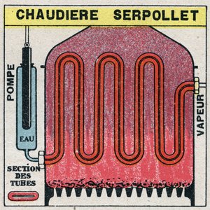 Dampgeneratorer: tværsnit af en kedelserpollet. Anonym illustration fra 1925. Privat samling. af Anonymous Anonymous