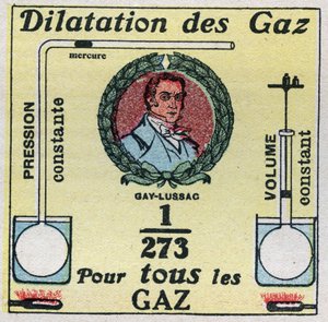 Temperatur og ekspansion: gasekspansion studeret af Louis-Joseph Gay-Lussac (Louis Joseph Gay Lussac) (1778-1850). Anonym illustration fra 1925. Privat samling. af Anonymous Anonymous