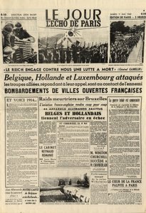 Slaget om Belgien eller belgisk kampagne - 18-dages kampagne - Tysk invasion af Belgien under Anden Verdenskrig - Journal "" Le Jour. L