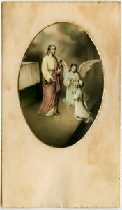 Eukaristien, nadveren, alterets sakramente: et barn foran Jesus (gravering) af Anonymous Anonymous