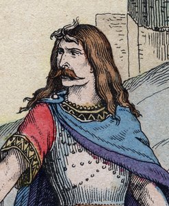 Den galliske høvding Vercingetorix (72-46 f.Kr.) - gravering af Anonymous Anonymous